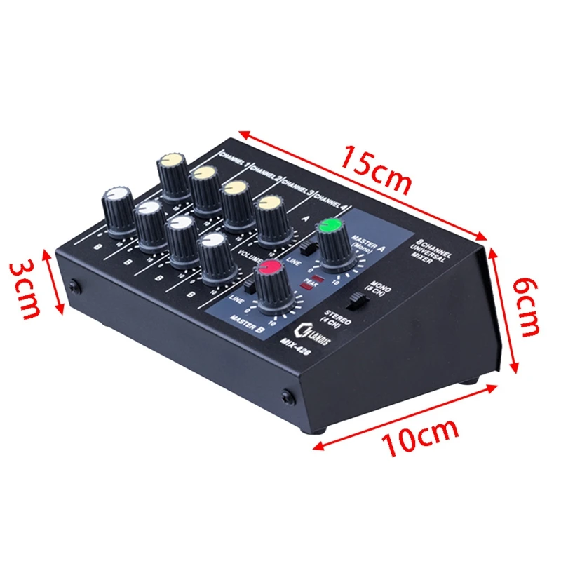 

Mixing Console 8 Channel Panel Karaoke Microphone Sound Mixer Digital Adjusting Stereo Us Plug