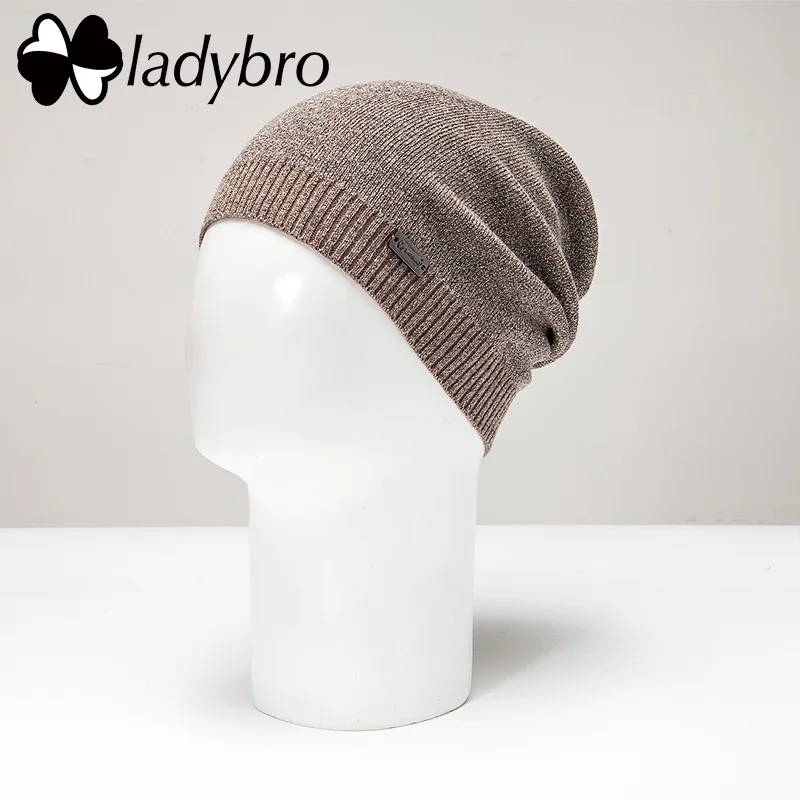 003 Ladybro женская шапка осень зима шерстяная шапка женские шапочки Skullies женская теплая вязаная шапка капот Femme Gorros Mujer Invierno - Цвет: 003
