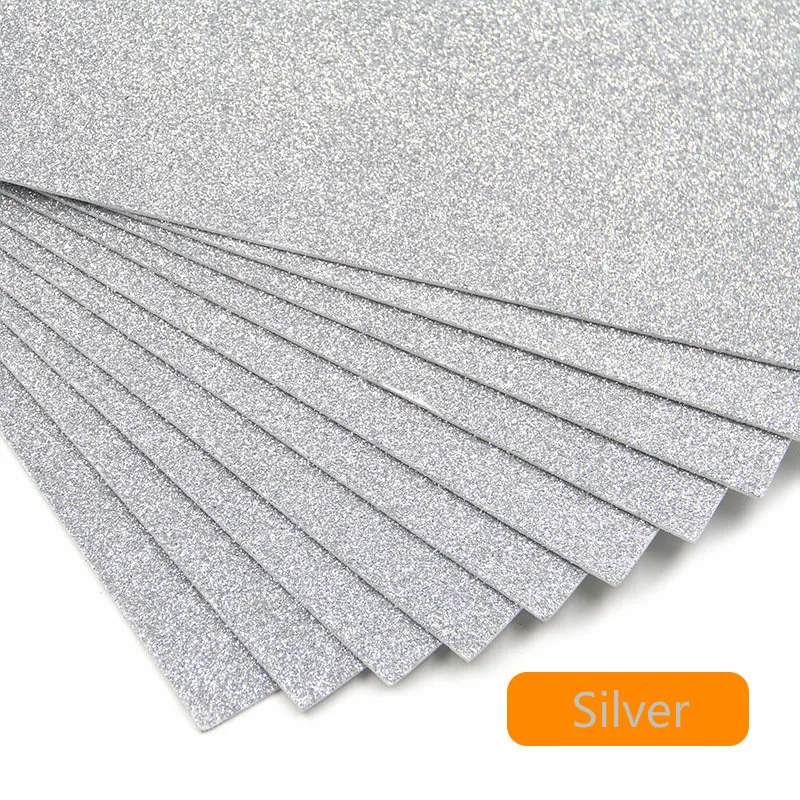 Silver 20*30 см 10 шт./лот без клея золотой блеск губчатая бумага EVA foam paper листы детский сад для самостоятельного изготовления бумаги без клея - Цвет: Silver