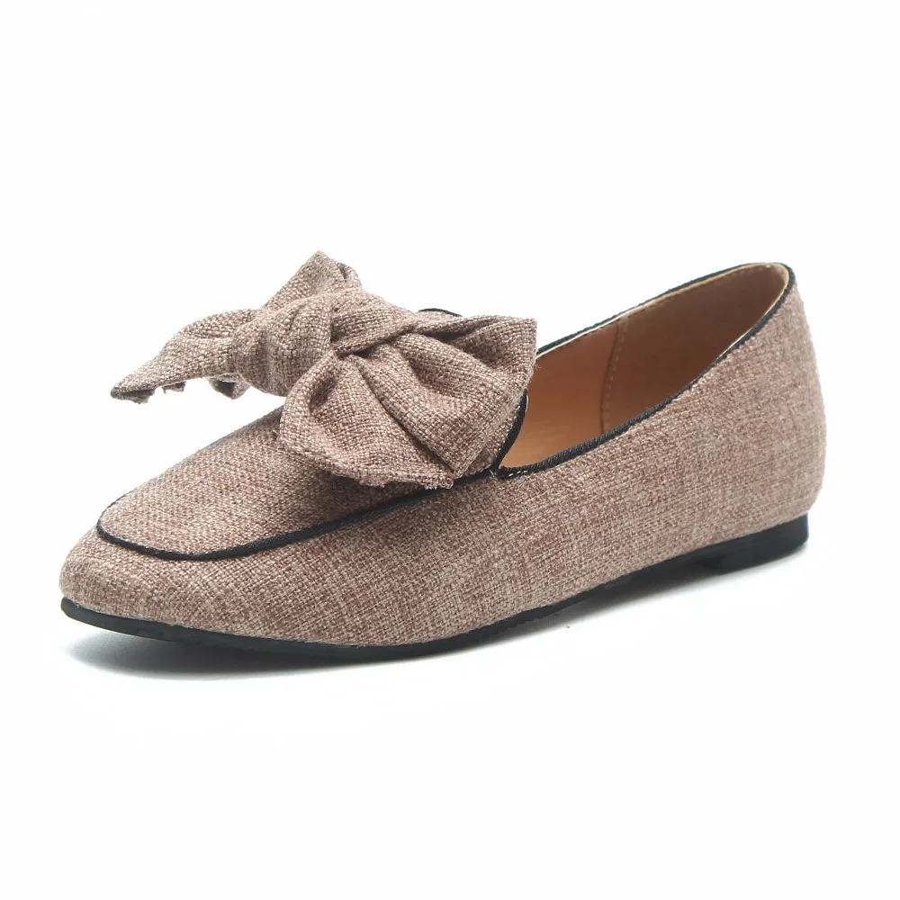 Красивые новые весенние туфли на плоской подошве с бантом Женская обувь для