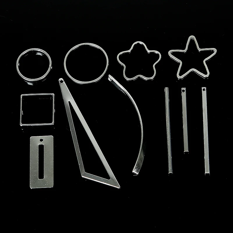 Подвески для сережек и ожерелий смешанные геометрические родиевого цвета