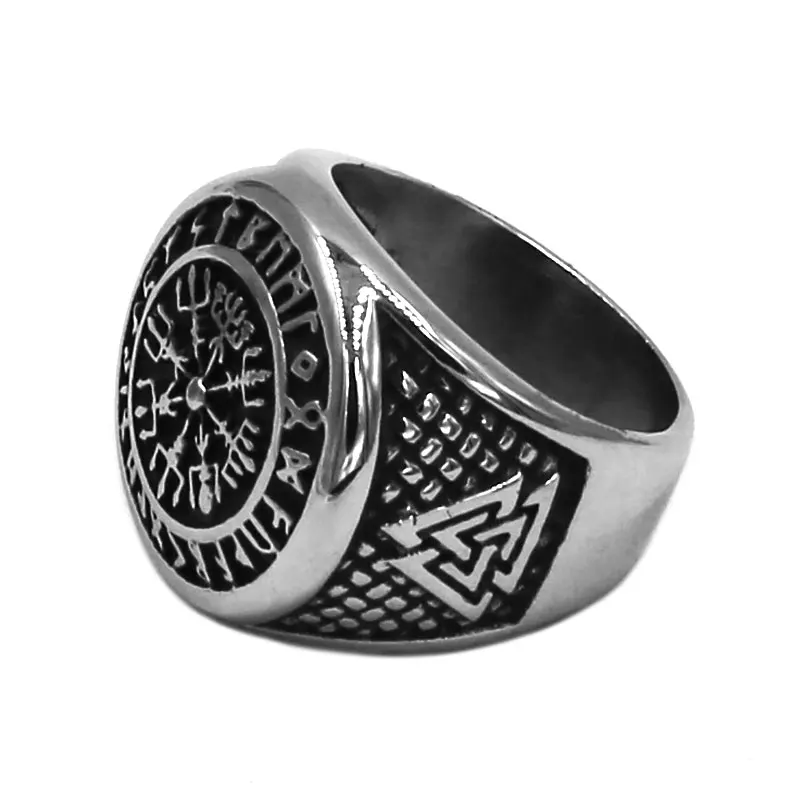 Оптовая продажа норвежский викинг кольцо руны Нержавеющая сталь ювелирные