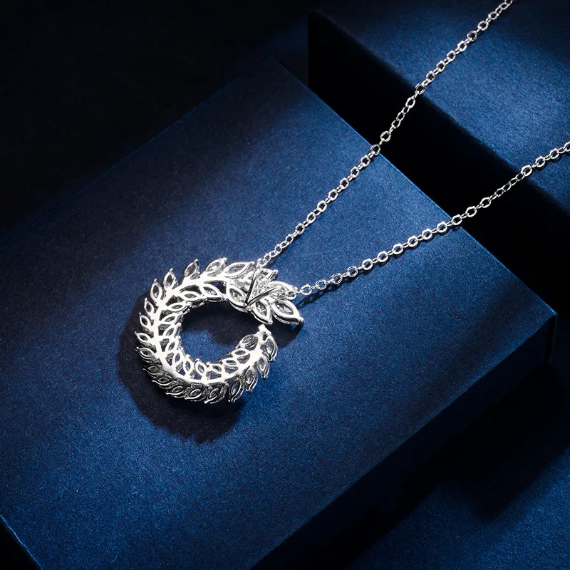Хит продаж 2020 креативное ожерелье с кулоном в виде листьев из циркония от Swarovski