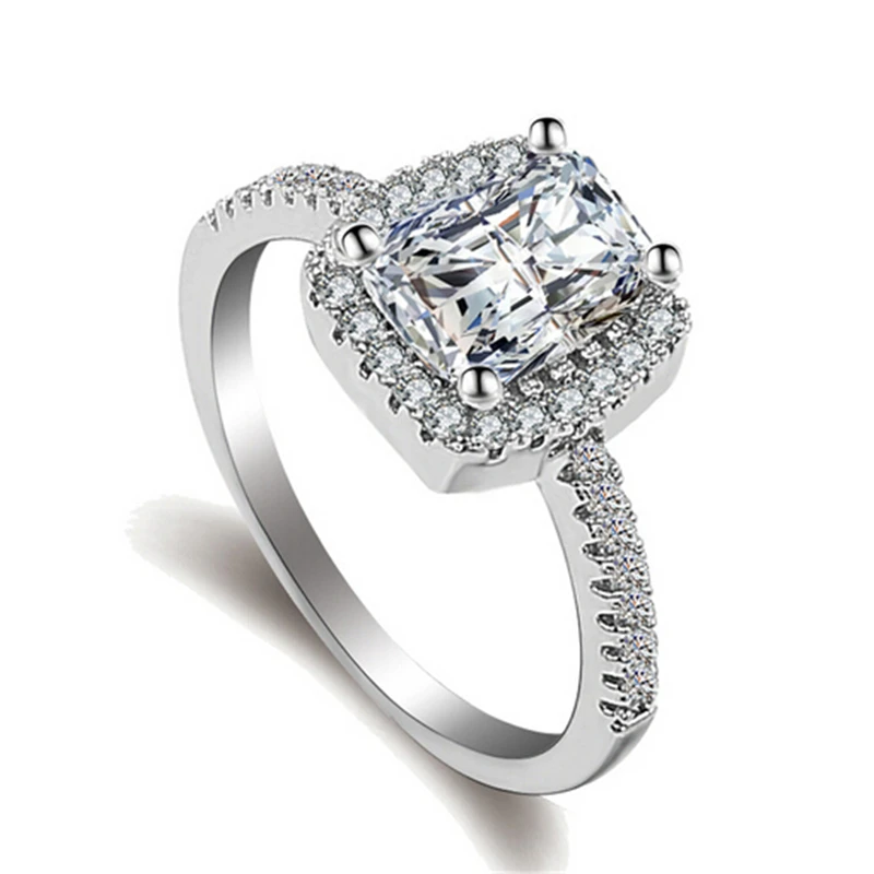 Классическое роскошное Настоящее твердое 925 пробы Серебряное кольцо 3Ct 10 сердца, стрелы, циркония, обручальные ювелирные кольца для женщин