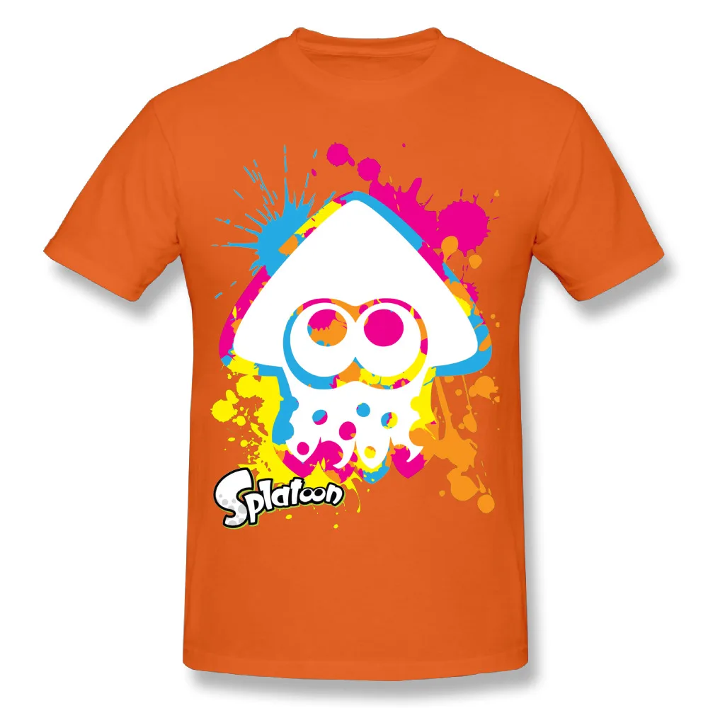 Splatoon футболка человек Новое поступление Классические игровые футболки Модная уличная футболка с длинным рукавом Круглый воротник Camiseta - Цвет: Оранжевый