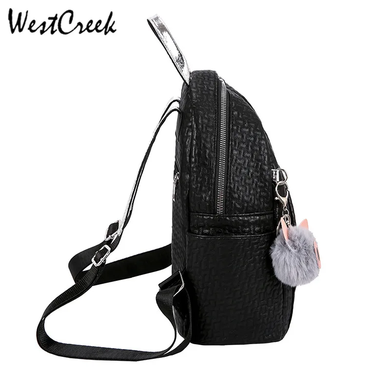 Женский рюкзак westкрик черный из мягкой кожи водонепроницаемый для путешествий |