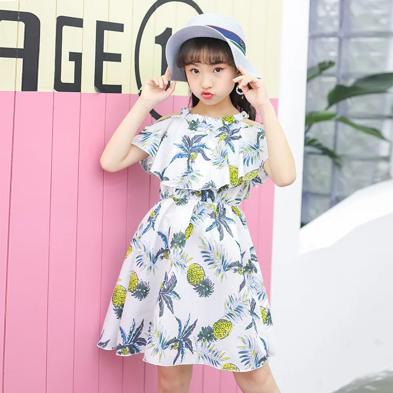 2018 новый летний сарафан Детское платье для маленьких девочек фрукты ананас