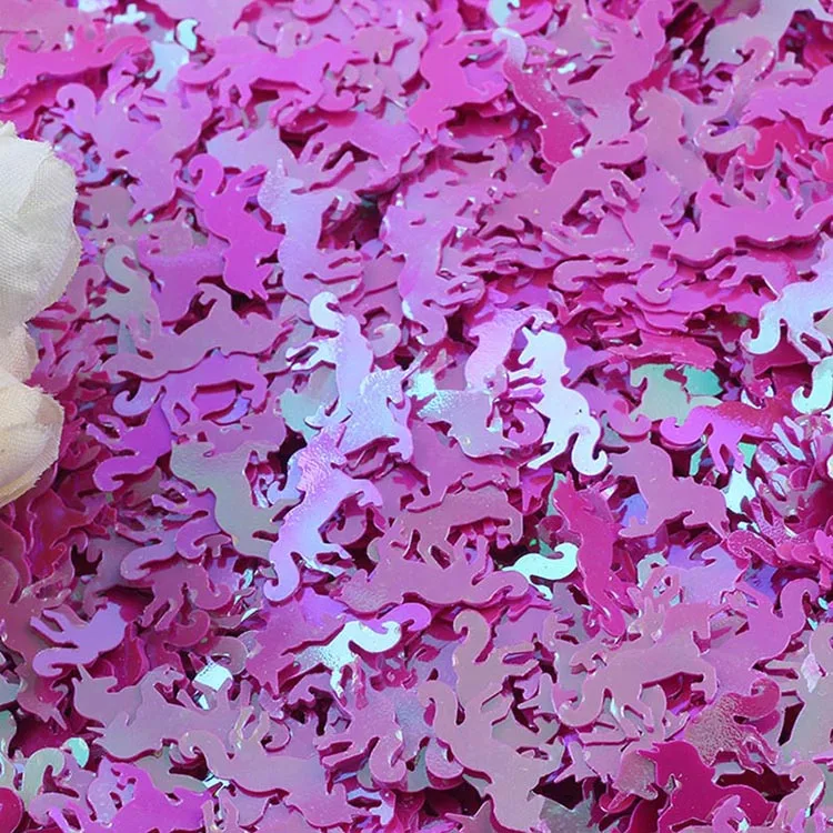 Rose red 10g AB Цвета 15*20 мм Единорог форма, Сыпучие блёстки diy ручной работы уровень этап Выступления одежды швейная фурнитура пайетками - Цвет: Rose red