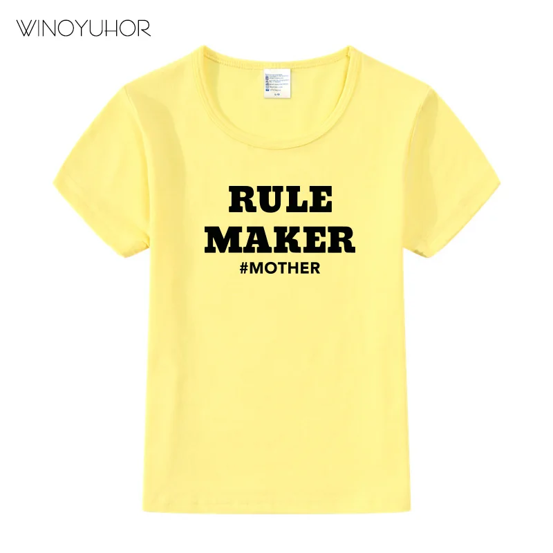 Футболка с принтом Mommy Make Rules I Break футболка для мальчиков и девочек детская одежда