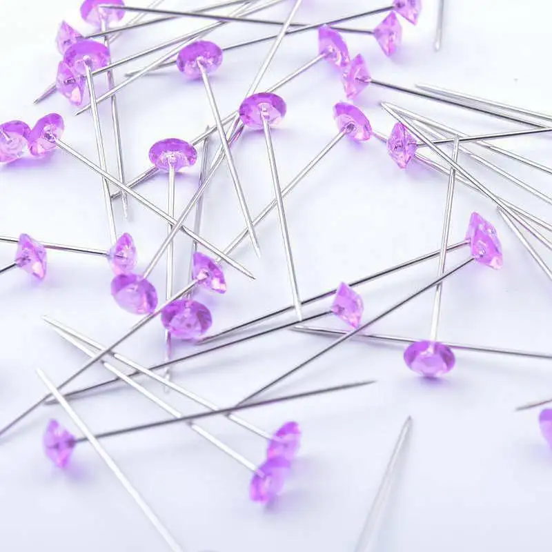 Purple Бриллиантовые заколки на пуговицах свадебные букеты с цветочным принтом - Цвет: Purple