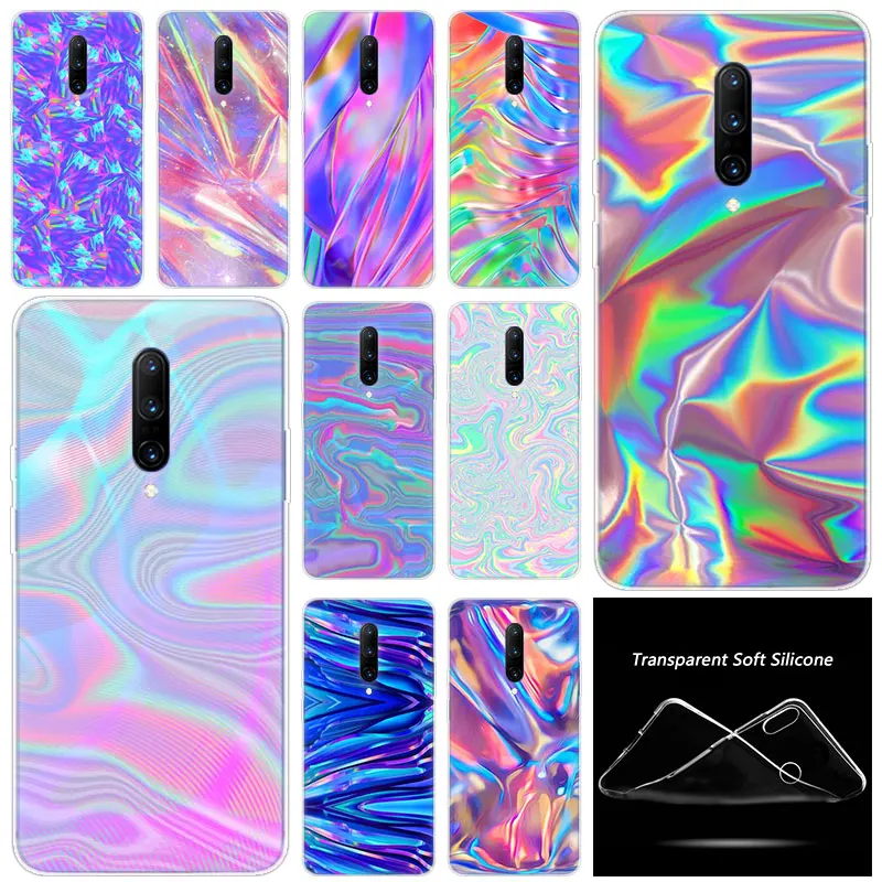Радужный модный прозрачный силикон ТПЭ мягкий чехол для телефона OnePlus 7 Pro 5G 6 6T 5 5T