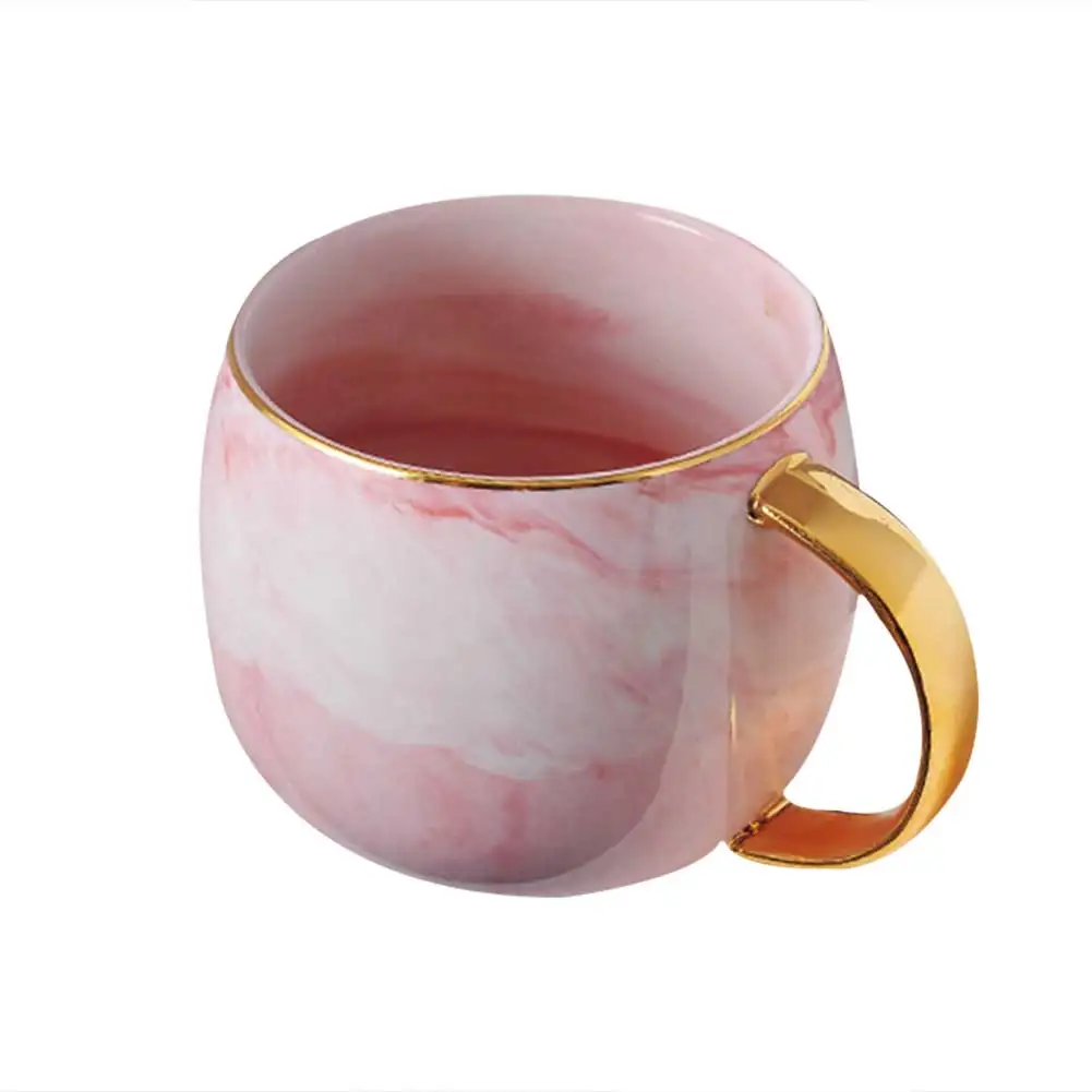 02 Nordic Mug Cup Marble Ceramic Milk Tea Drinking Cup Breakfast Drinkware for Home Office Taza de cafe europea BDF99 - Цвет: 02