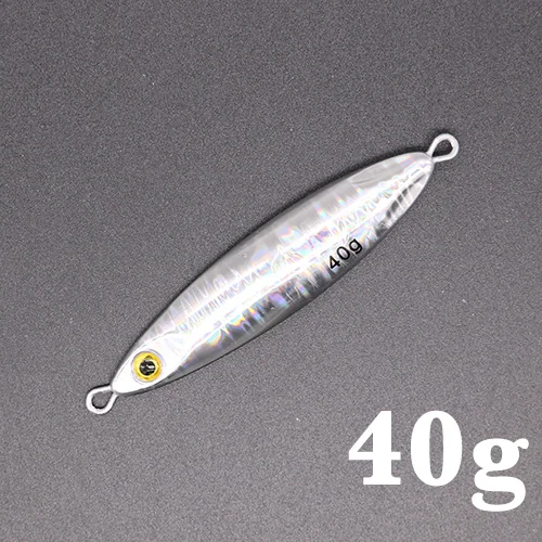 40g-Silver Casfun медленная приманка для джига на суше, медленная блесна, литая широкая микро приманка для джигинга, светящаяся приманка Leurre Peche, 1 шт., 10 г, 15 г, 20 г, 30 г, 40 г, 60 г - Цвет: 40g-Silver