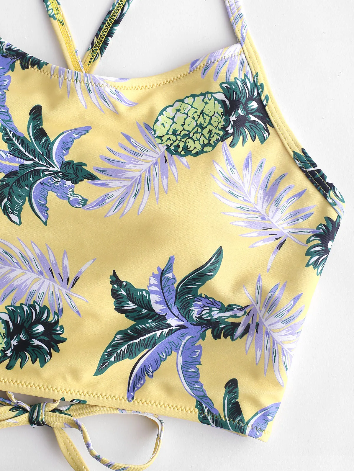 Женский купальный костюм с лямкой на шее рюшами спереди|Купальники| |