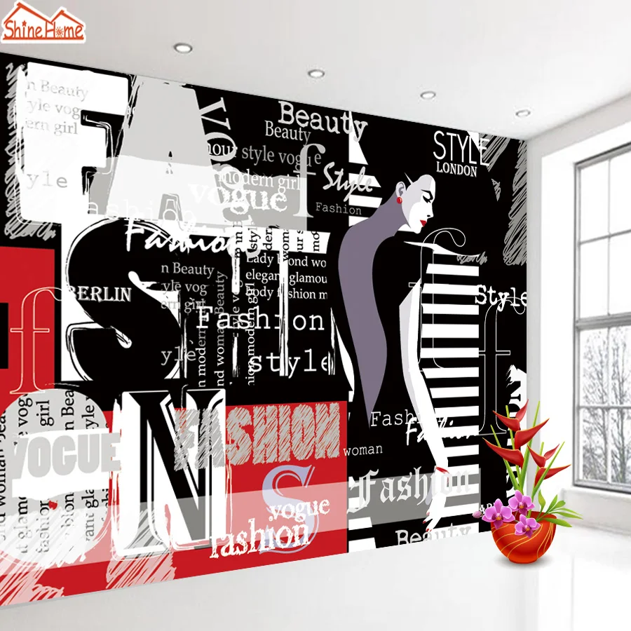 "3D фотообои на клейкой основе для гостиной декор дома стильные девушки магазин стенные муралы"
