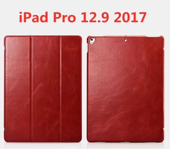 12.9 inch 2017 Red ICarer для iPad Pro 11 дюймов Винтаж серия натуральная кожа чехол для iPad Pro 12,9 дюйма Смарт Настоящее кожаный чехол - Цвет: 12.9 inch 2017 Red