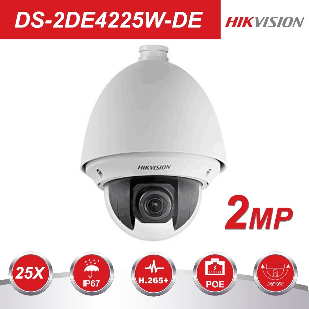 Hikvision PTZ IP камера DS 2DE4225W DE 2MP 4 8 120 мм объектив 25X зум скорость купольная POE H.265 +
