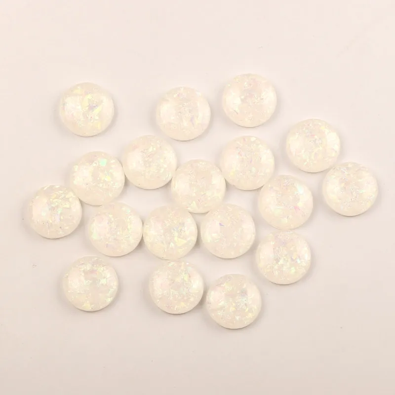 200 шт. белые круглые кабошоны из смолы украшения для скрапбукинга Diy