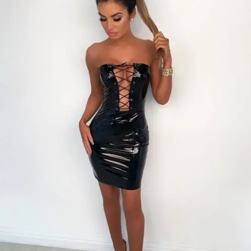 2018 новая стильная женская обувь Клубная одежда без бретелек из искусственной