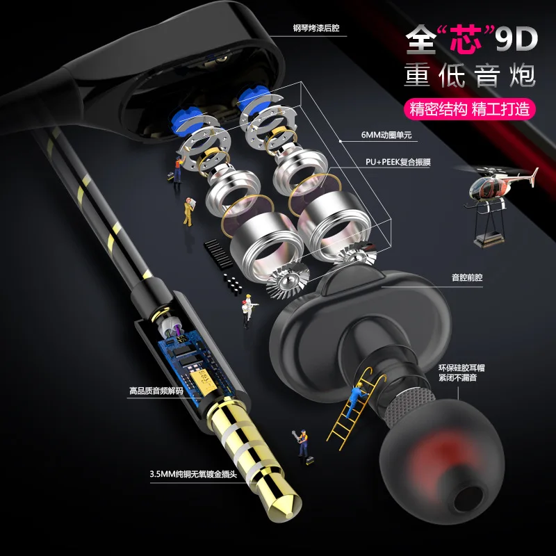 Наушники CHEORHOIG, мини, двойной драйвер, Экстра бас, турбо, широкий звук, игровая гарнитура, mp3, DJ, гарнитура для поля, fone de ouvido auriculares