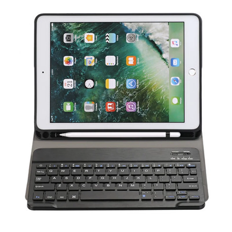 

iPad 9.7 2018 2017 iPad Air 2 iPad Air Keyboard Case - Slim Shell Stand Cover w Magnetically Detachable Wireless Bluetoo