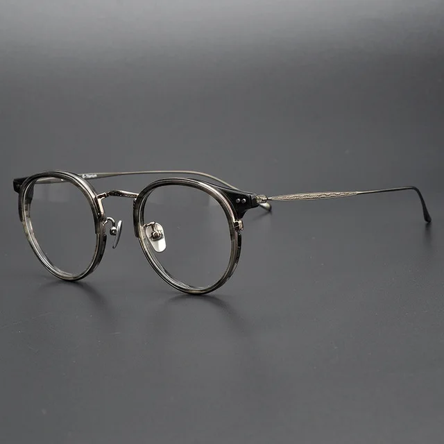 Titanium Vintage Round Optical Glasses Frame Men Brand Retro Clear Lens Eyeglasses Man Myopia Spectacles Frames Eyewear Oculos