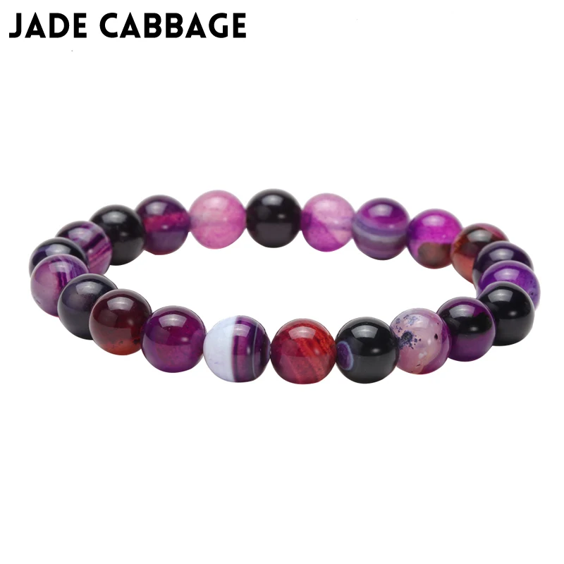 Purple line carnelian Natural stone beaded bracelets 165 mm-215 mm Minimalist Noble purple lovers bracelet Best gift to friends | Украшения