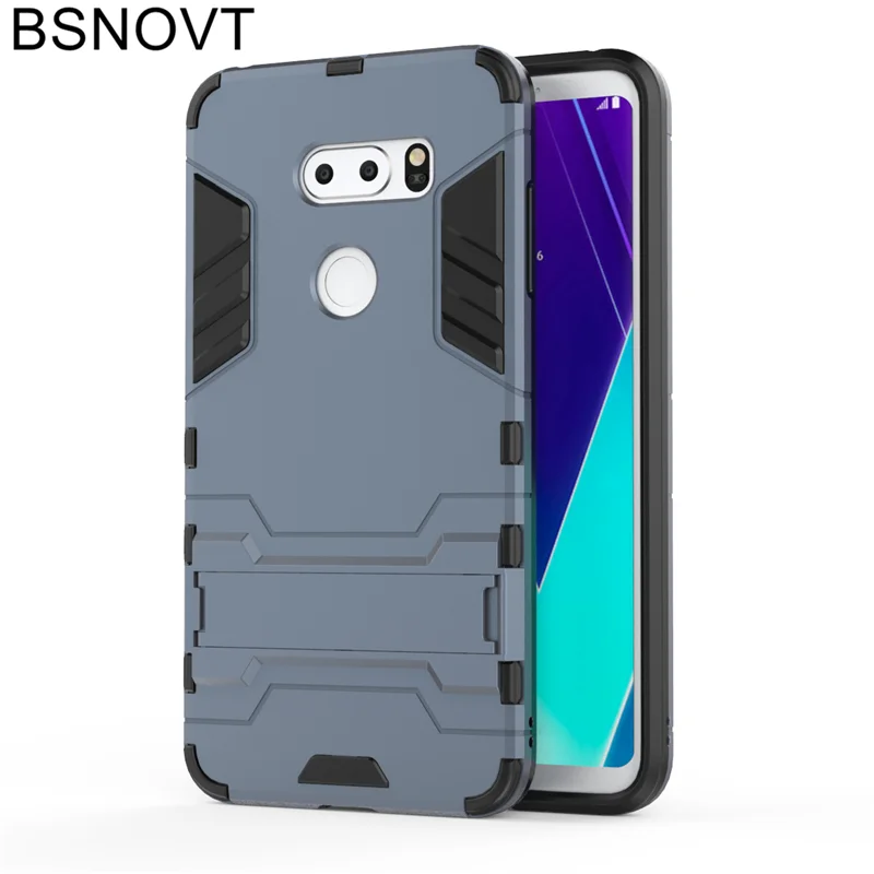 BSNOVT sFor LG V30S Cover Soft Silicone + Plastic Kickstand Case For ThinQ Plus Fundas |