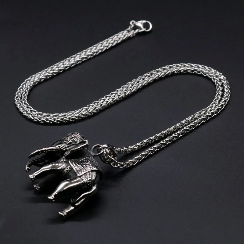 Модный античный серебряный цвет для мужчин/женщин Африка слон кулон ожерелье из