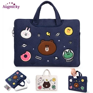 11 12 13 14 15 inch cute bear notebook sleeve bag cases laptop cover pouch for macbook air pro 13 3 dell sony acer hp xiaomi free global shipping
