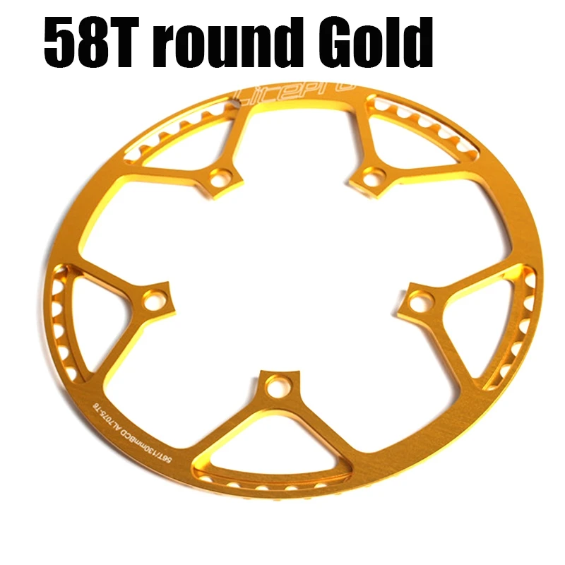 58T round Gold Litepro Сверхлегкий 130 BCD 45T 47T 53T 56T 58T A7075 из сплава BMX, складывающаяся велосипедная звездочка, велосипедная коленчатая цепь, зуб - Цвет: 58T round Gold