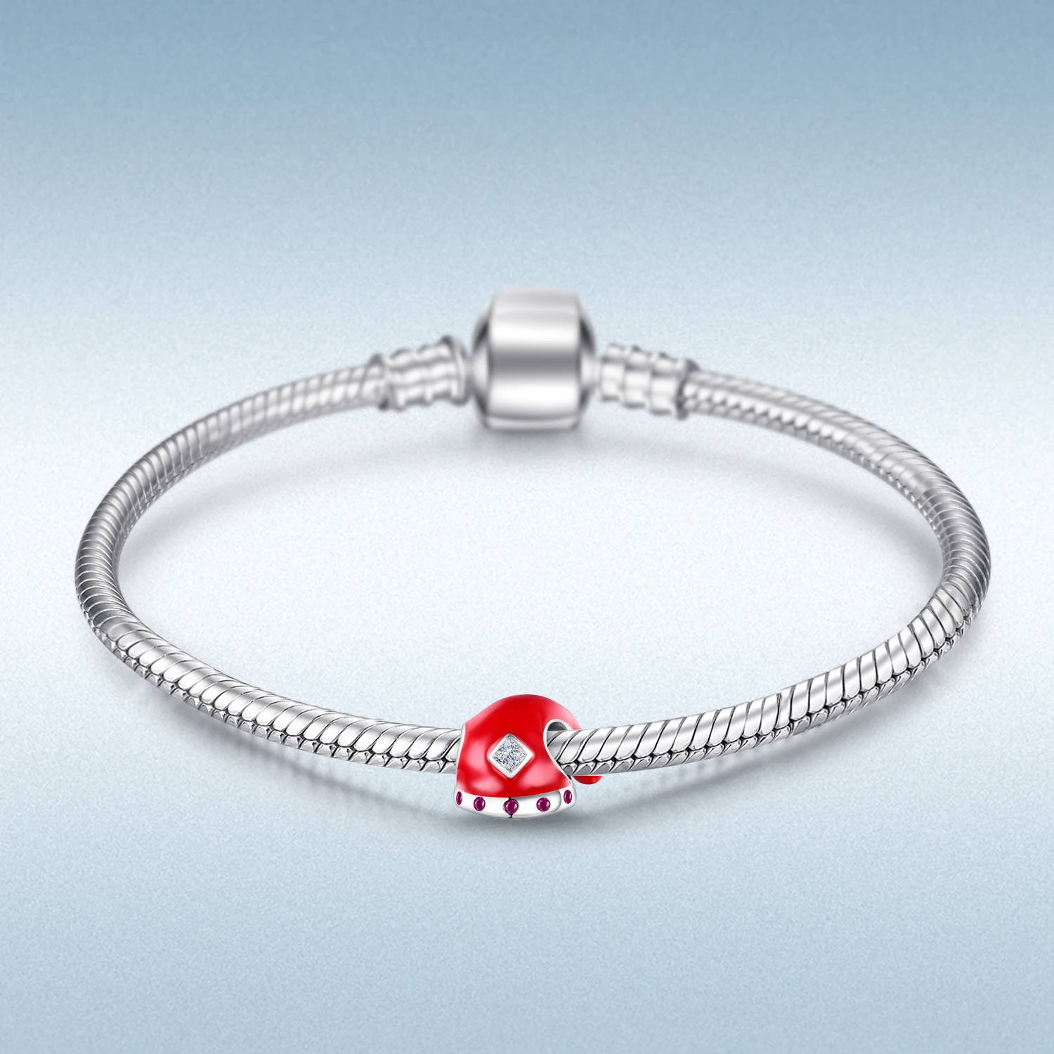 JewelryPalace красной эмалью Санта Клаус hat очарование 925 пробы серебряные браслеты с