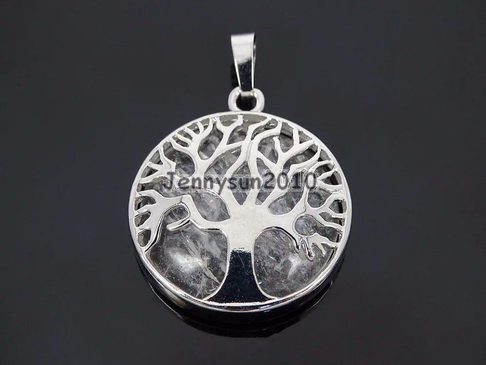 

Natural Clear Crystal Quartz Gems Stone Reiki Chakra Tree of Life Healing Pendant Charm Beads Healing Jewelry Design 10Pcs/Pack
