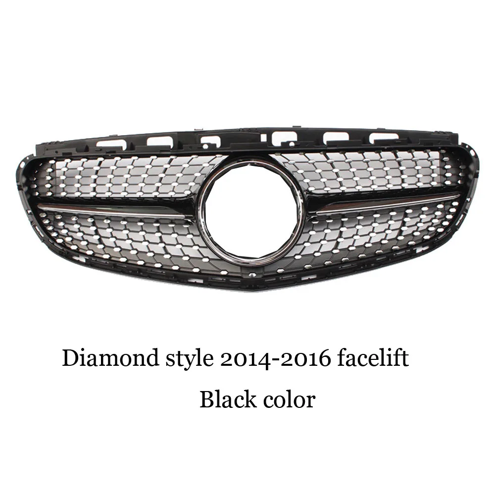 Diamond Black 14-16 W212 Front Bumper Grille Mesh for Mercedes E class W212 GT / Diamond / AMG Style 2010- E200 E250 E300 E350 E400 - Цвет: Diamond Black 14-16