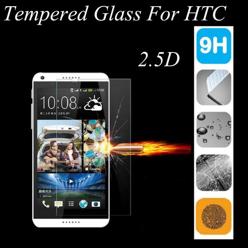 2.5D с уровнем твердости 9H закаленное Стекло для htc Desire 601 616 620 626 816 820 826 для htc один M7 M8 M9 10 Экран Защитная крышка закаленная пленка