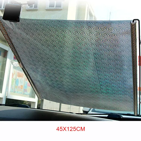 45X125Silver Универсальные складные автомобильные выдвижные боковое окно солнцезащитные очки/солнечные шторы занавески рольставни солнцезащитный козырек Защита от солнца козырек - Цвет: 45X125Silver