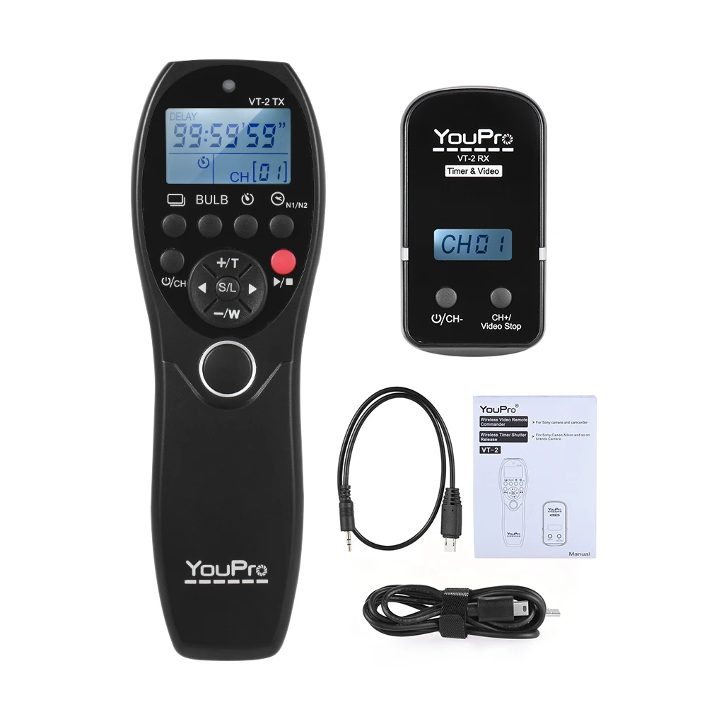 YouPro VT-2 беспроводной пульт дистанционного управления Commander lcd Таймер спуска затвора видео передатчик приемник для sony камеры видеокамеры