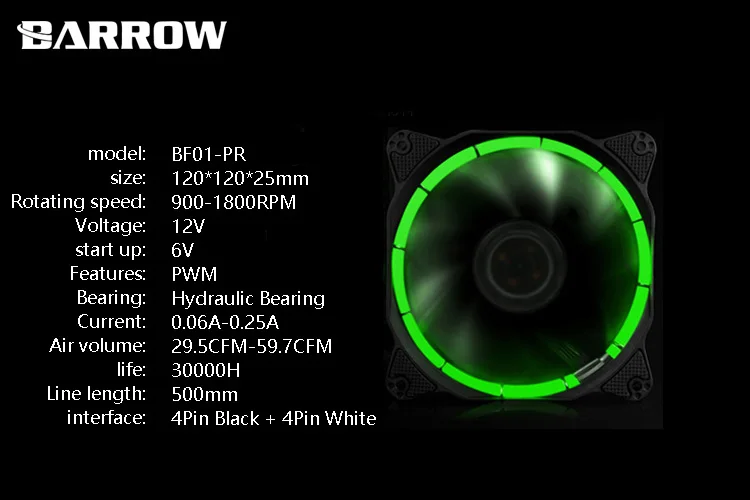 Курган BF01-PR RGB Aura PWM вентилятор радиатора, чехол для компьютера вентилятор, радиатор слива воды бесшумный 120*120*25 курган водяного охлаждения