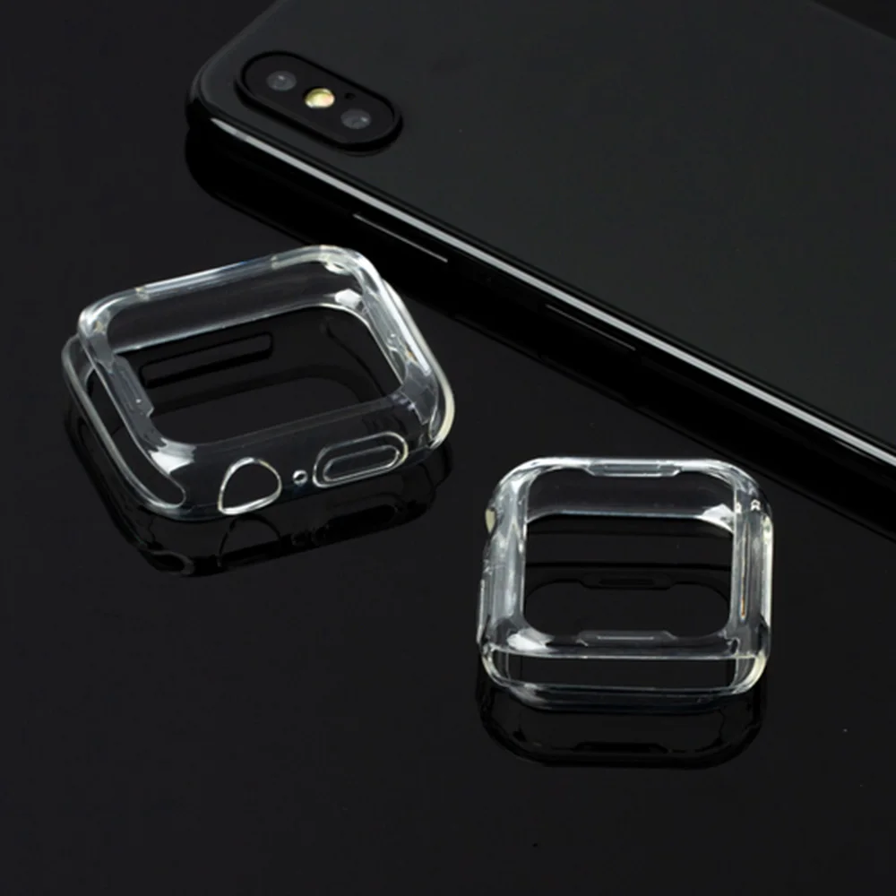 ТПУ Защита экрана для Apple Watch 4 3 2 1 40 мм 44 закаленное стекло 360 встроенный