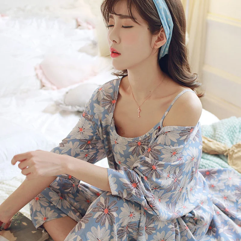 3 шт./компл. пижамный комплект с принтом для беременных летняя хлопковая одежда