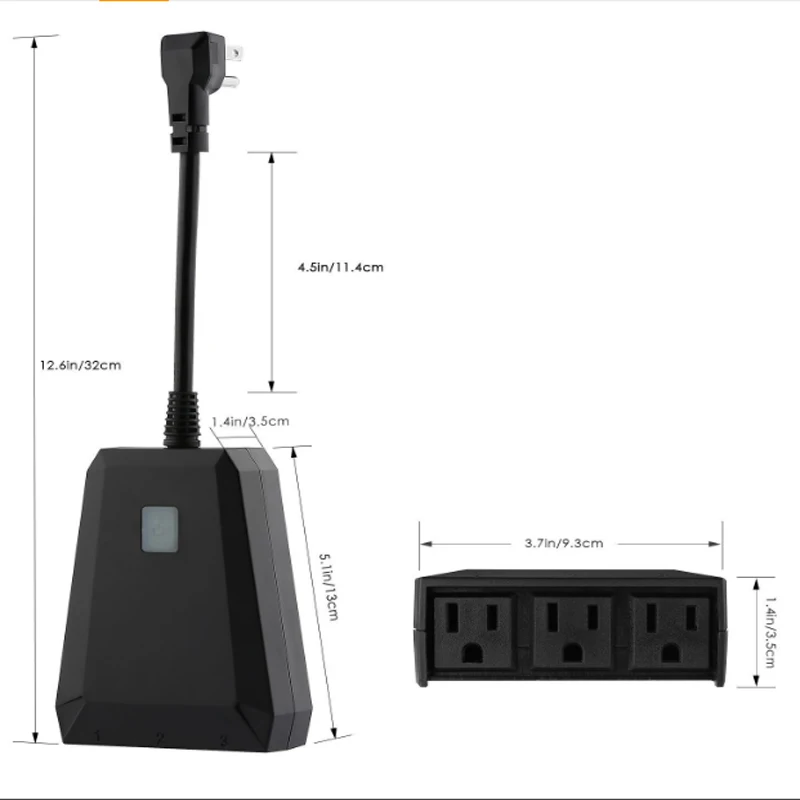 Водонепроницаемый адаптер с автоматическим подключением IP44 WIFI Smart Socket Switch 1 в 3 Out