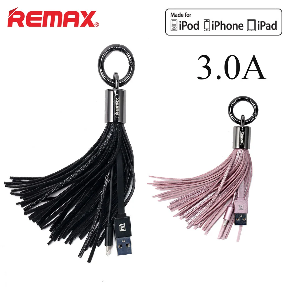 Remax кожаный брелок кисточкой USB кабель быстрая Зарядное устройство кабели mini usb