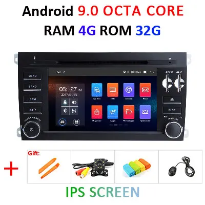 DSP ips Android 9,0 64G 2 Din dvd-плеер для Porsche Cayenne 2003-2010 Cayenne S GTS 2003-2010 gps Радио Навигация стерео Авто - Цвет: 9.0 4G 32G IPS