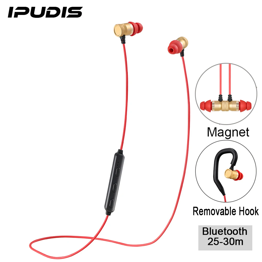 IPUDIS Ушной Крючок Магнит Bluetooth Наушники Тренажерный Зал Беспроводные Спорт