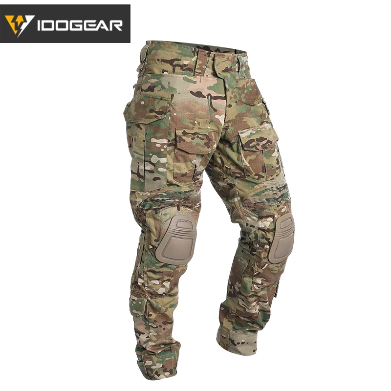 Боевые штаны IDOGEAR G3 с наколенниками тактические брюки для страйкбола Мультикам