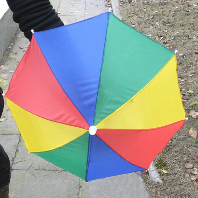 Новый складной зонт шляпа с радугой головной убор для защиты от дождя походов
