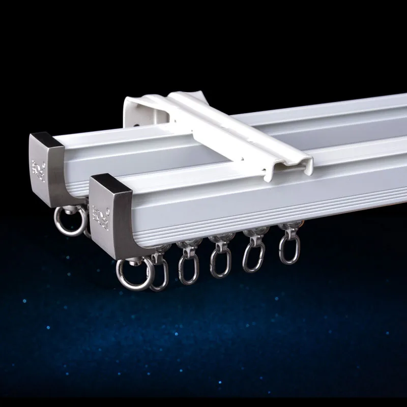 Алюминиевый сплав карниз для штор Потолочная боковая установка один прочный