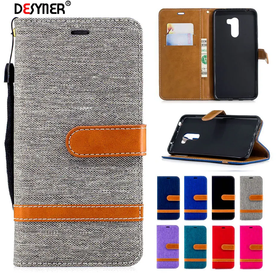 Чехол книжка desyner для xiaomi POCO F1 кожаный чехол бумажник POCOPhone джинсовые
