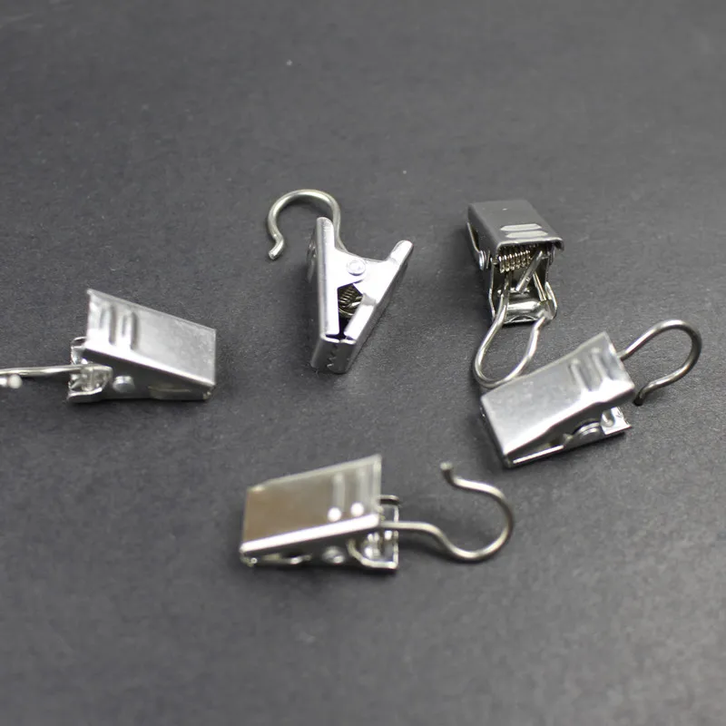 Silver XZJJA 50 шт./компл. окна душ Шторы крючок зажимы крепкий и прочный драпировкой зажимы Шторы кольца зажимы Серебряные; золотые аксессуары - Цвет: Silver