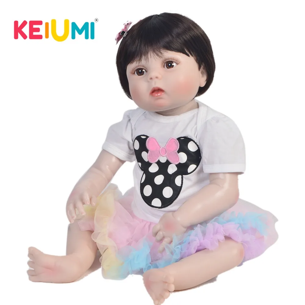 KEIUMI 57 см Реалистичная кукла Reborn ручная работа полностью силиконовая Baby очень